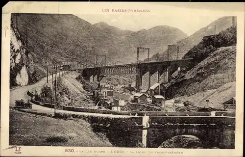 Ak Urdos Pyrénées Atlantiques, La ligne du Transpyreneen