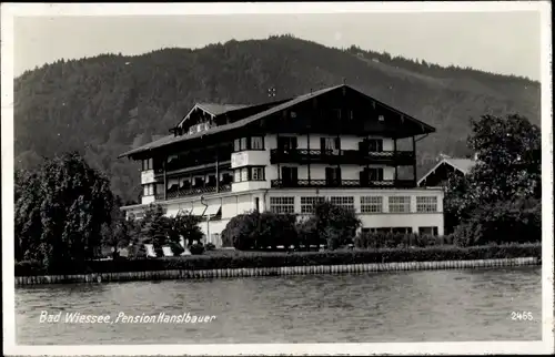 Foto Ak Bad Wiessee im Kreis Miesbach Oberbayern, Blick auf die Pension Hanslbauer