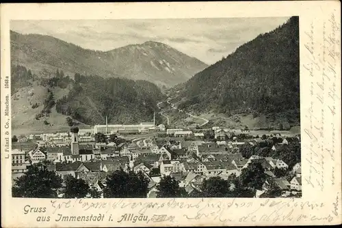 Ak Immenstadt im Allgäu Schwaben, Stadtansicht, Berge