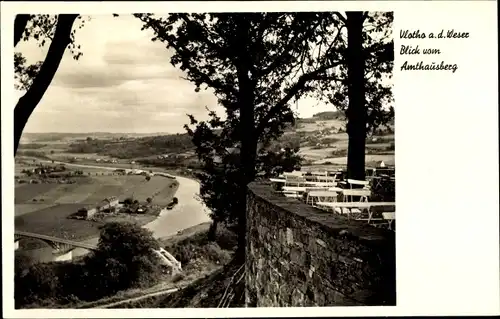 Ak Vlotho an der Weser, Blick vom Amthausberg