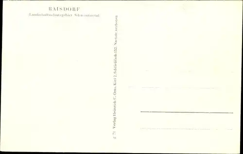 Ak Raisdorf Schwentinental Schleswig Holstein, Landschaftsschutzgebiet