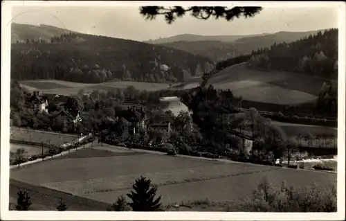 Ak Knottengrund Neumühle an der Elster, Fernsicht, Café Rohleder