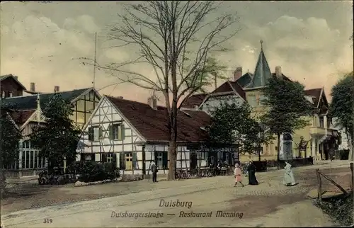 Ak Duisburg im Ruhrgebiet, Duisburgerstraße, Restaurant Monning