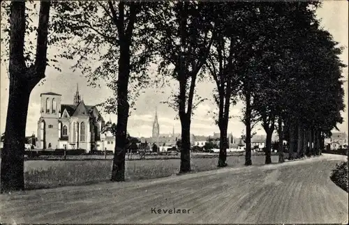 Ak Kevelaer am Niederrhein, Allee, Teilansicht, Kirche