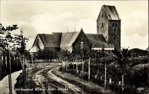 Ak Wyk auf Föhr Nordfriesland, Kirchenpartie