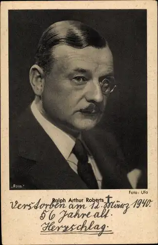 Ak Schauspieler Ralph Arthur Roberts, Portrait, Monokel