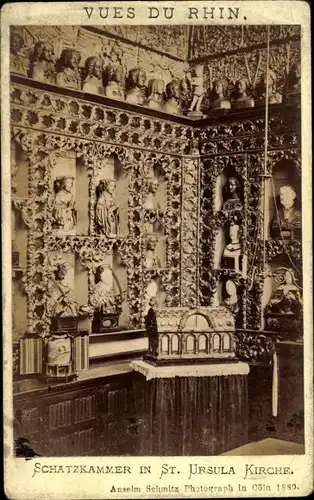 Foto Köln am Rhein, 1880, St. Ursulakirche, Schatzkammer