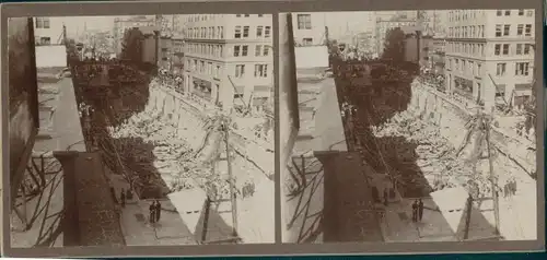 Stereo Foto Südamerika, Straßenbau, Tiefbau, Weltreise 1914