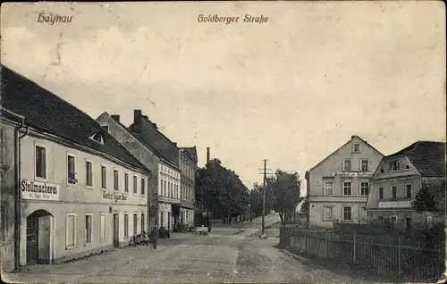 Ak Chojnów Haynau Schlesien, Goldberger Straße, Gasthof Neues Haus, Stellmacherei