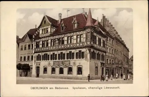 Präge Ak Überlingen am Bodensee, Sparkasse, Ehemalige Löwenzunft