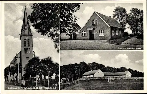 Ak Esterwegen im Emsland, Kirche, Gaststätte, Kirche