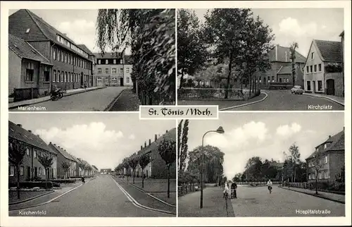 Ak Sankt Tönis Tönisvorst am Niederrhein, Kirchplatz, Marienheim, Kirchenfels, Hospitalstraße