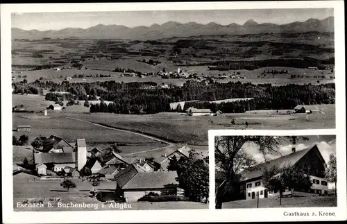 Ak Eschach Buchenberg im Oberallgäu, Panorama, Gasthaus zur Krone