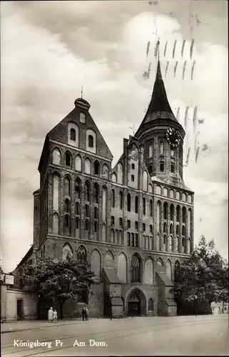 Ak Kaliningrad Königsberg Ostpreußen, Partie am Dom, Gleise