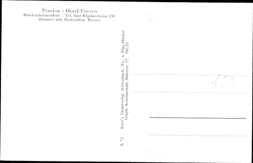 Ak Blankenheimerdorf Blankenheim an der Ahr Eifel, Pension Friesen