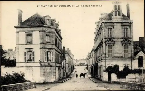 Ak Chalonnes sur Loire Maine et Loire, La Rue Nationale