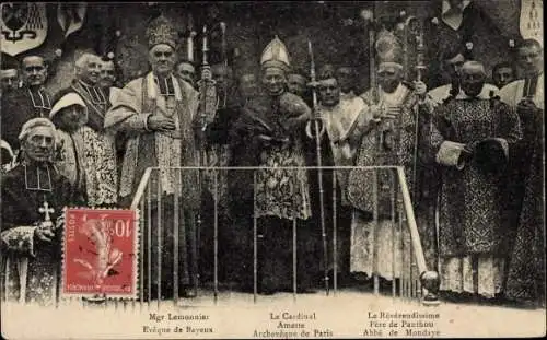 Ak Bayeux Calvados, Le Cardinal Amette Archeveque de Paris, Mgr Lemonnier Eveque de Bayeux