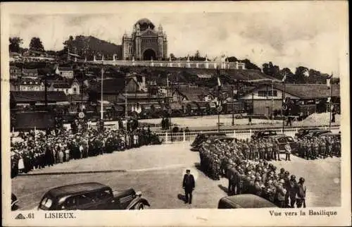 Ak Lisieux Calvados, Vue vers la Basilique