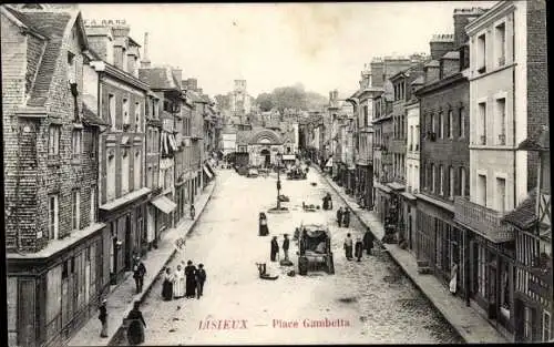 Ak Lisieux Calvados, Place Gambetta