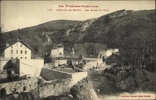 Ak Amelie les Bains Pyrénées Orientales, Les Bords du Tech