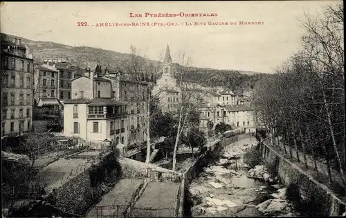 Ak Amelie les Bains Pyrénées Orientales, La Rive Gauche du Mondony