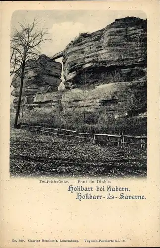 Ak Saverne Zabern Elsass Bas Rhin, Château du Haut-Barr, Burg Hohbarr, Teufelsbrücke