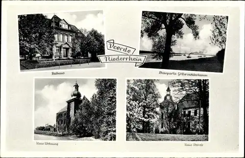 Ak Voerde am Niederrhein, Rathaus, Haus Voerde, Haus Wohnung, Götterwickerhamm