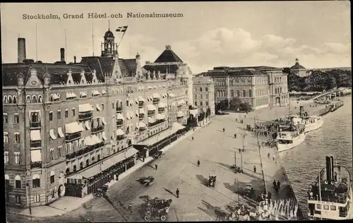 Ak Stockholm Schweden, Grand Hotel och Nationalmuseum