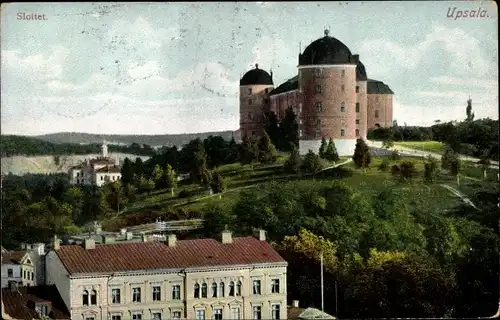 Ak Uppsala Schweden, Slottet, Teilansicht