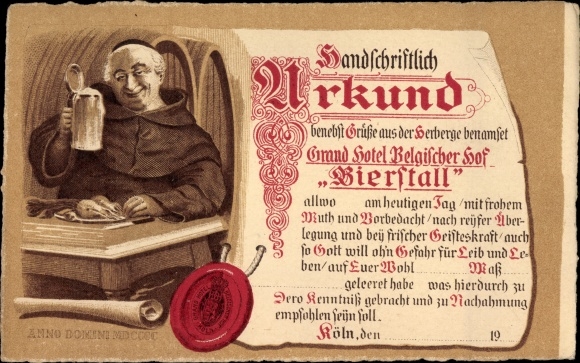 Künstler Ak Köln am Rhein, Grand Hotel Belgischer Hof ...