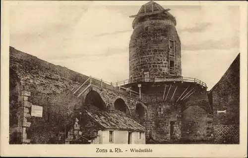 Ak Zons Dormagen Niederrhein, Windmühle