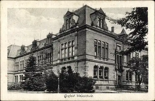 Ak Krefeld am Niederrhein, Webeschule