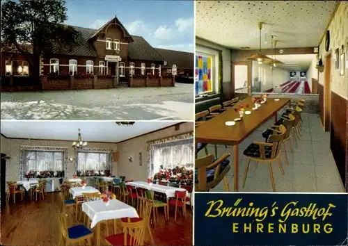 Ak Ehrenburg in Niedersachsen, Brüning's Gasthof mit Kegelbahn, Inhaber A. Sudmann