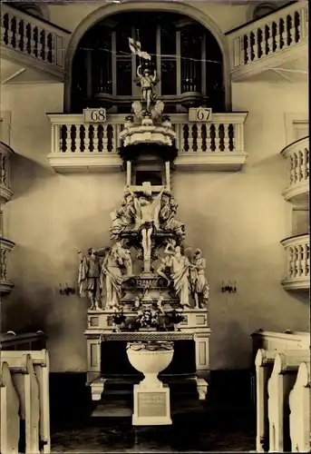 Ak Carlsfeld Eibenstock im Erzgebirge, Altar der Kirche
