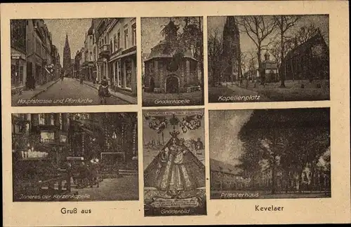 Ak Kevelaer am Niederrhein, Priesterhaus, Gnadenbild, Hauptstraße, Kerzenkapelle Inneres, Kapellenpl