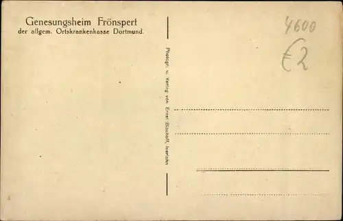 Ak Frönsberg Hemer im Sauerland, Genesungsheim Frönspert