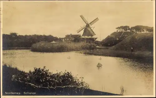 Ak Norderney in Ostfriesland, Schanze, Windmühle