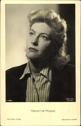 Ak Schauspielerin Marianne Hoppe, Portrait