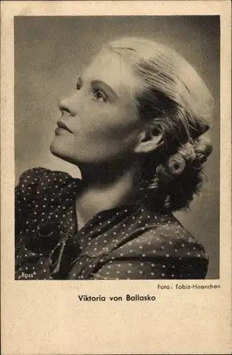 Ak Schauspielerin Viktoria von Ballasko, Portrait, Tobis Film