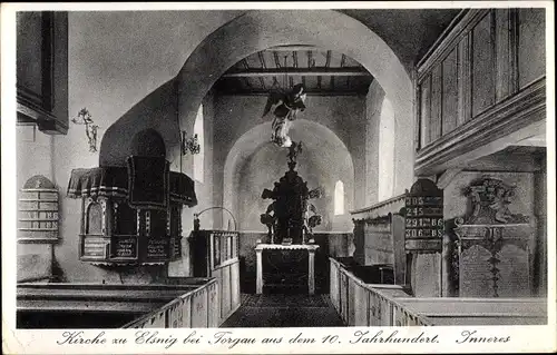 Ak Elsnig in Sachsen, Kircheninneres