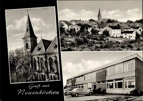Ak Neuenkirchen Melle in Niedersachsen, Kirche, Ortsansicht, Schule