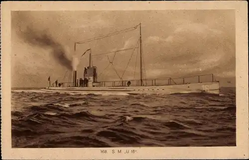 Ak Deutsches U Boot, SM Unterseeboot 16, U16, Kaiserliche Marine