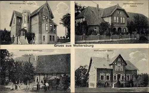 Ak Woltersburg Uelzen in Niedersachsen, Gemeindevorsteher Peters, Hofbesitzer Behn, Gasthaus