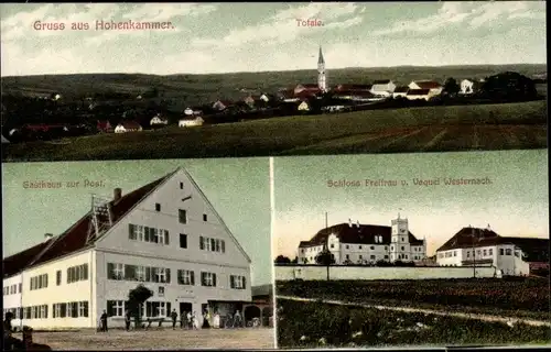 Ak Hohenkammer in Oberbayern, Schloss Freifrau von Vequel Westernach, Gasthaus zur Post