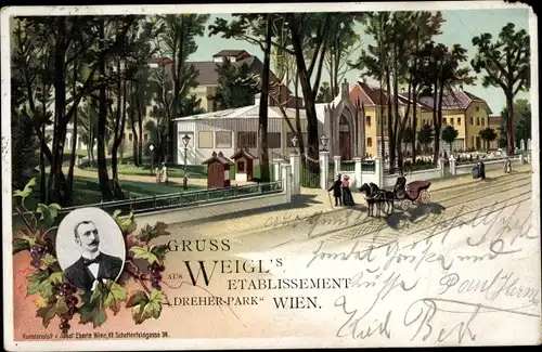 Litho Wien 12. Meidling Österreich, Weigl's Etablissement Dreher Park