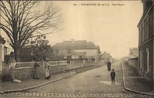 Ak Champigné Maine-et-Loire, Rue Neuve