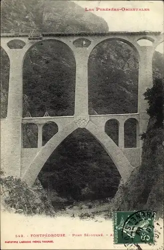 Ak Fontpédrouse Pyrénées Orientales, Pont Sejourne
