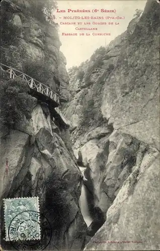 Ak Moltig les Bains Pyrénées Orientales, La Cascade et les Gorges de la Castellane