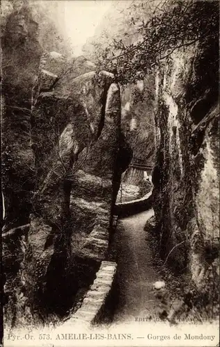 Ak Amelie les Bains Pyrénées Orientales, Gorges de Mondony