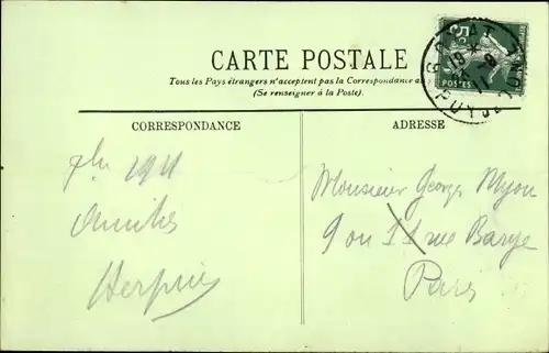 Ak Royat Puy de Dôme, La Poste et l'Avenue Abbe Vedrine